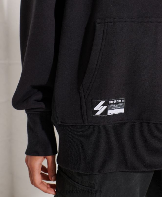 Superdry облекло N00H5843 черен Жени голям суичър с микро лого