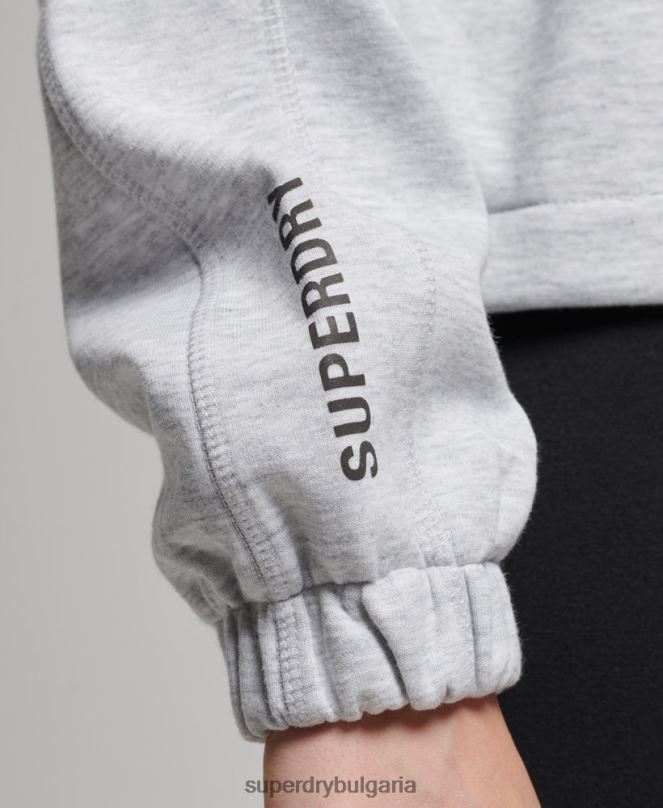 Superdry облекло N00H5847 сиво Жени суичър с цип код тек