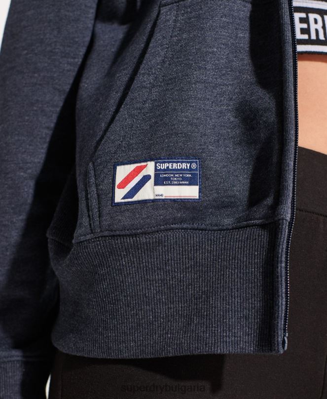 Superdry облекло N00H5848 военноморски флот Жени суичър с цип с код