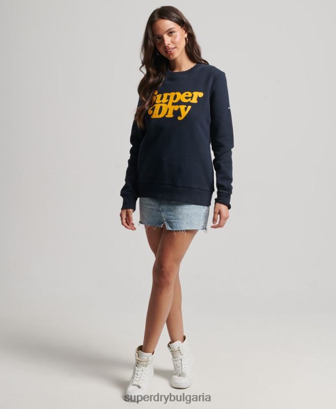 Superdry облекло N00H5854 военноморски флот Жени класически суичър с лого от 70-те на Cooper