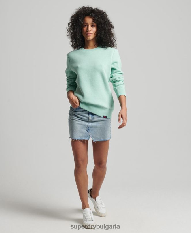 Superdry облекло N00H5855 зелено Жени ретро суичър от органичен памук