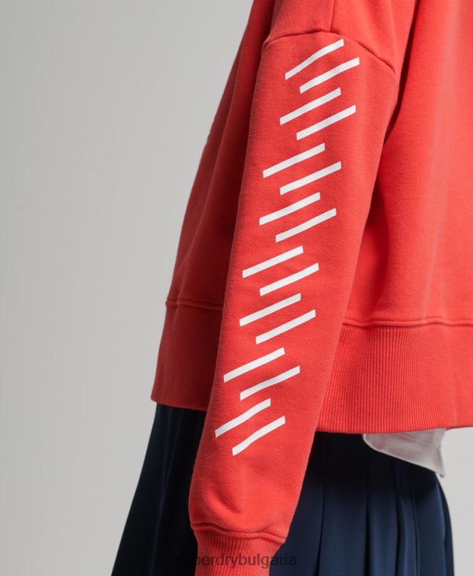 Superdry облекло N00H5857 корал Жени код core sport crop box hoodie