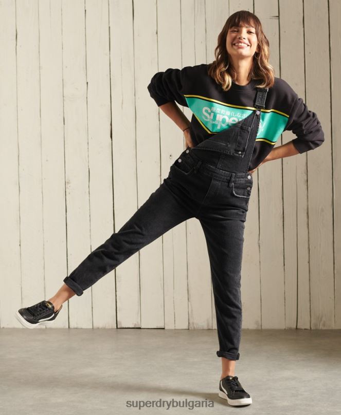 Superdry облекло N00H5858 черен Жени голям суитшърт с лого на Core