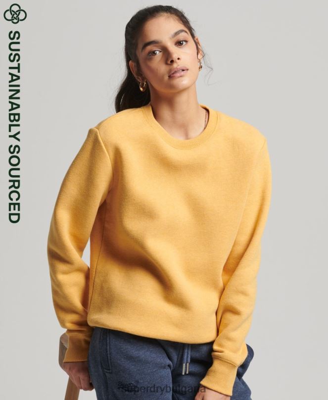 Superdry облекло N00H5859 жълто Жени ретро суичър от органичен памук
