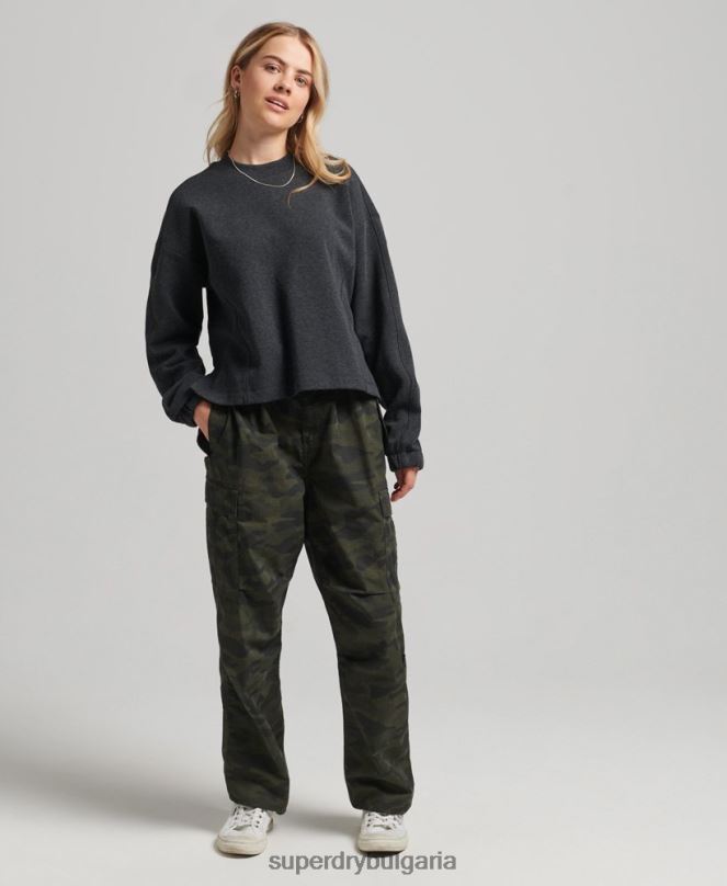 Superdry облекло N00H5861 тъмно сив Жени суитшърт на code tech crew