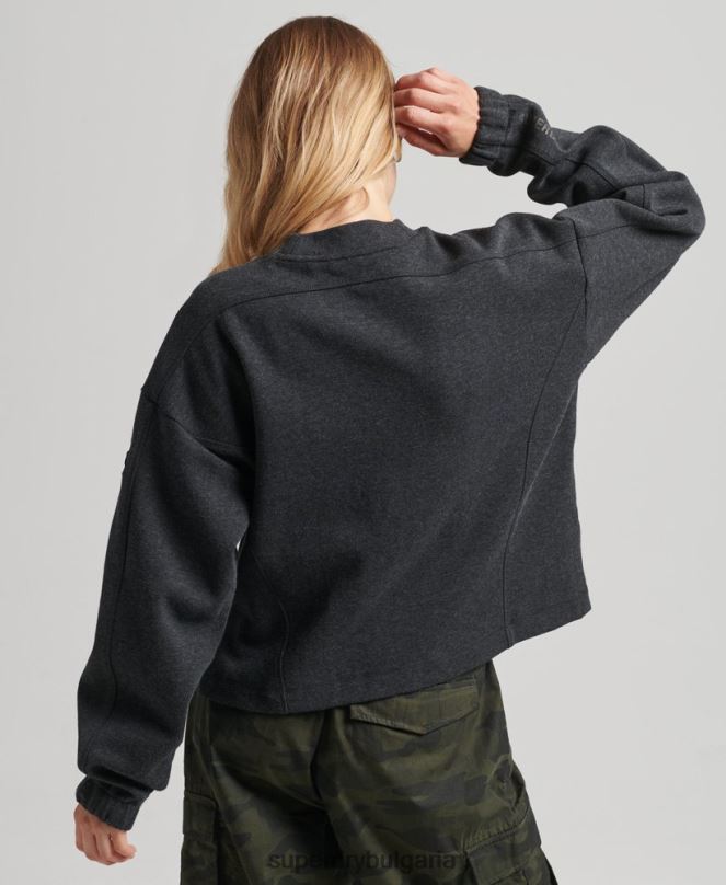 Superdry облекло N00H5861 тъмно сив Жени суитшърт на code tech crew