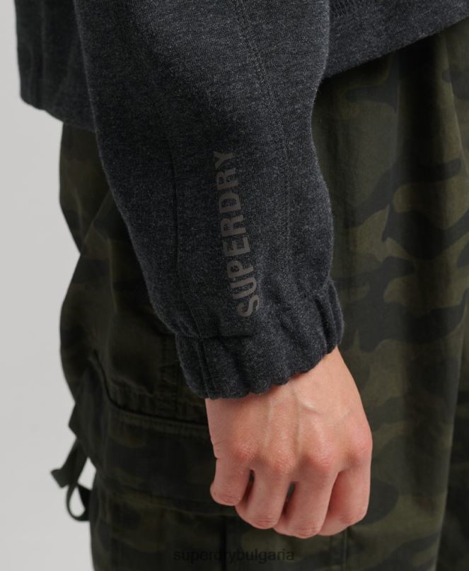 Superdry облекло N00H5861 тъмно сив Жени суитшърт на code tech crew