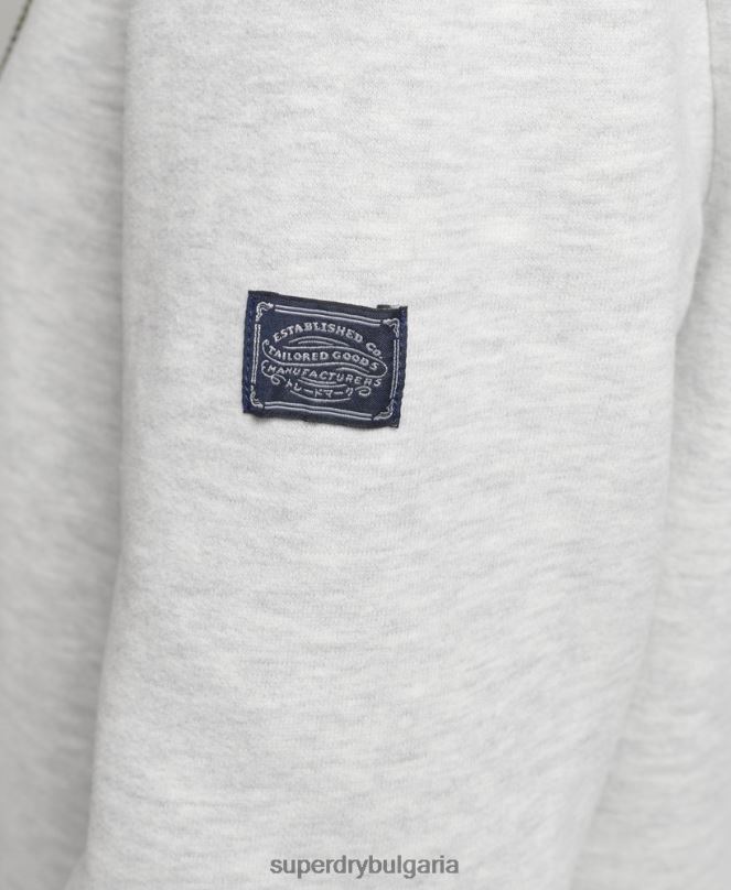 Superdry облекло N00H5863 светло сив Жени винтидж качулка с лого и кристали