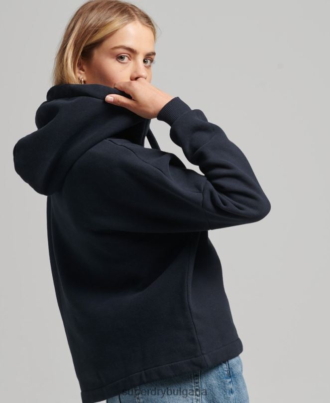 Superdry облекло N00H5864 военноморски флот Жени ретро качулка с лого