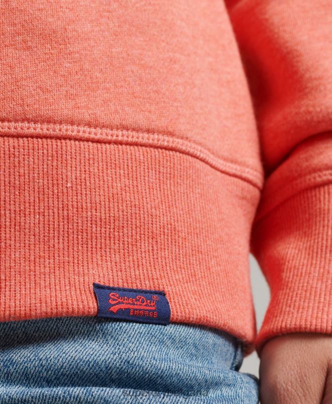 Superdry облекло N00H5866 корал Жени органичен памук есенциален лого екипаж суичър