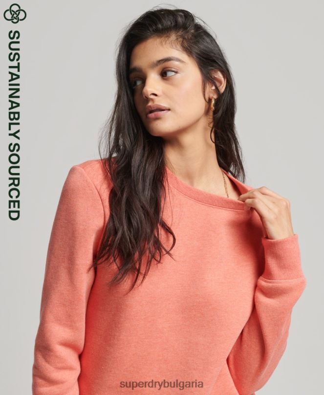 Superdry облекло N00H5868 корал Жени ретро суичър от органичен памук