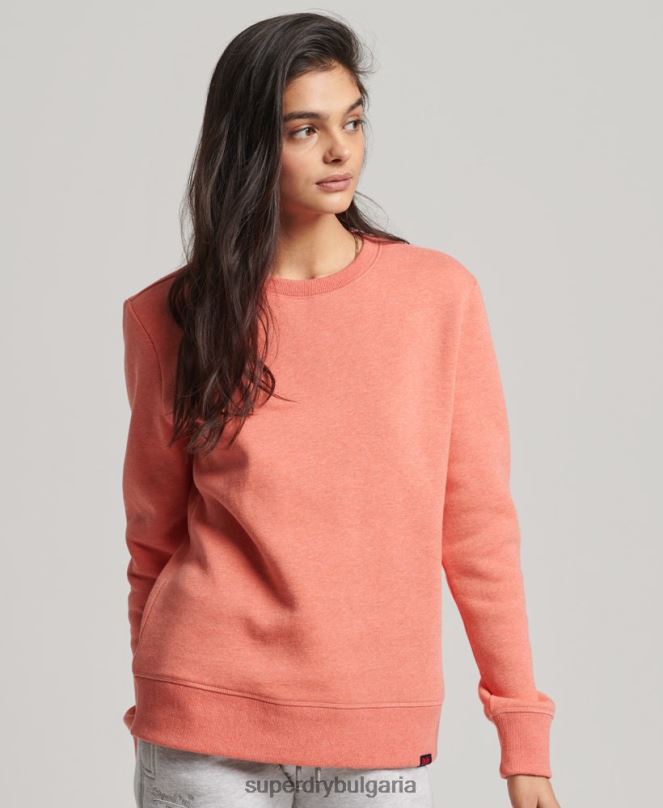 Superdry облекло N00H5868 корал Жени ретро суичър от органичен памук