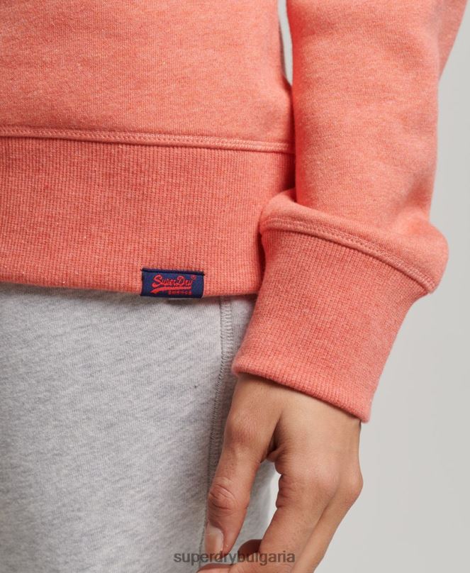 Superdry облекло N00H5868 корал Жени ретро суичър от органичен памук