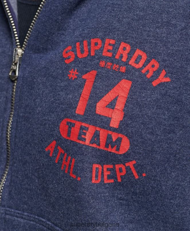 Superdry облекло N00H5869 военноморски флот Жени ретро колежанска качулка с цип