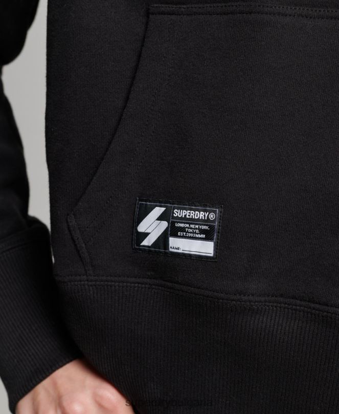 Superdry облекло N00H5871 черен Жени суичър с качулка от фолио с независимо лого