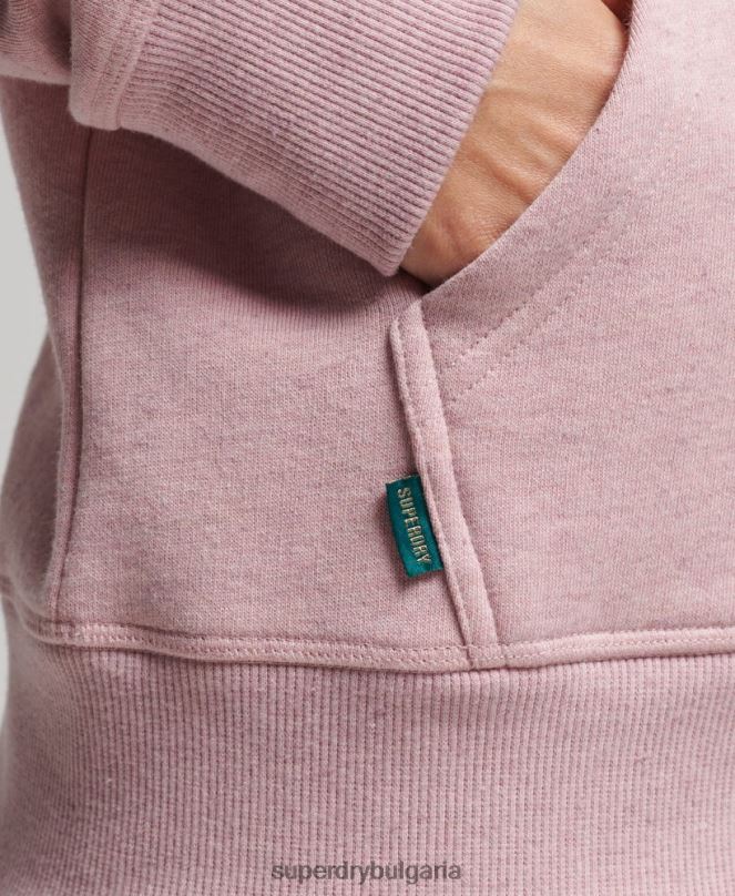 Superdry облекло N00H5876 розово Жени качулка с ретро лого от органичен памук