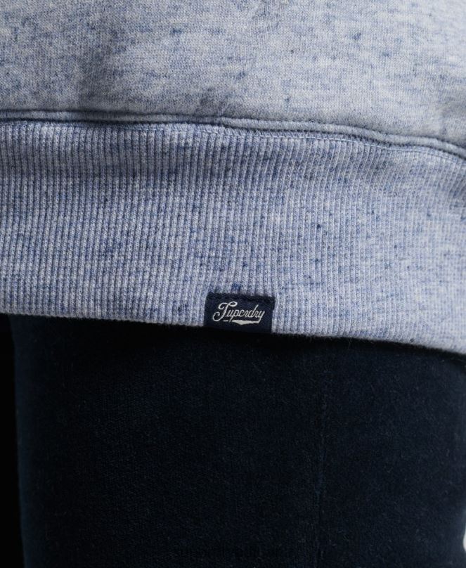 Superdry облекло N00H5880 светло синьо Жени есенциална суичър с качулка с цип с подплата