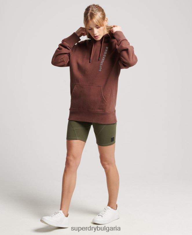 Superdry облекло N00H5882 кафяво Жени кодирана линейна широка качулка