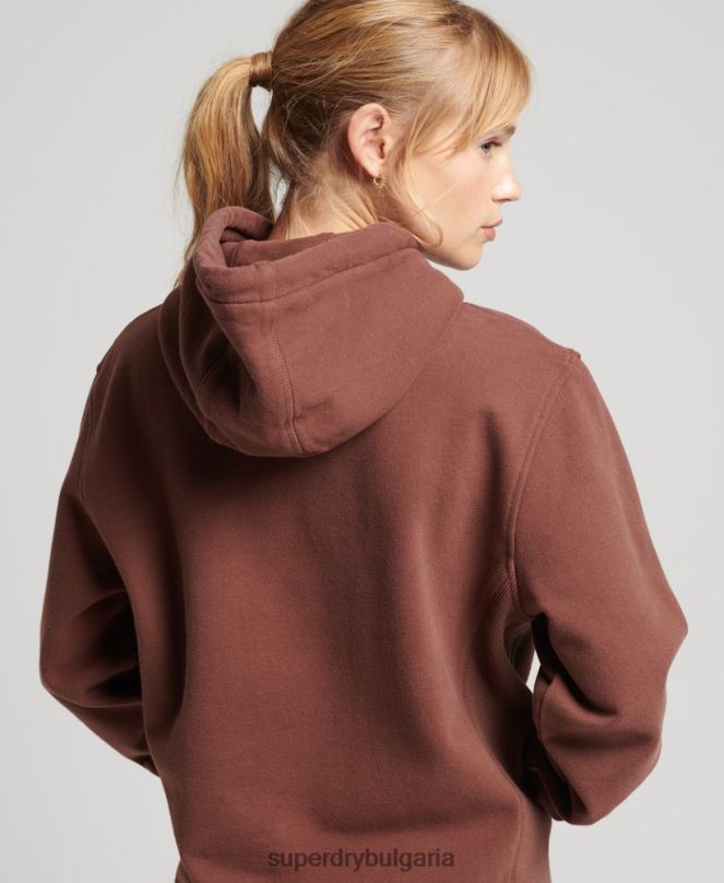 Superdry облекло N00H5882 кафяво Жени кодирана линейна широка качулка