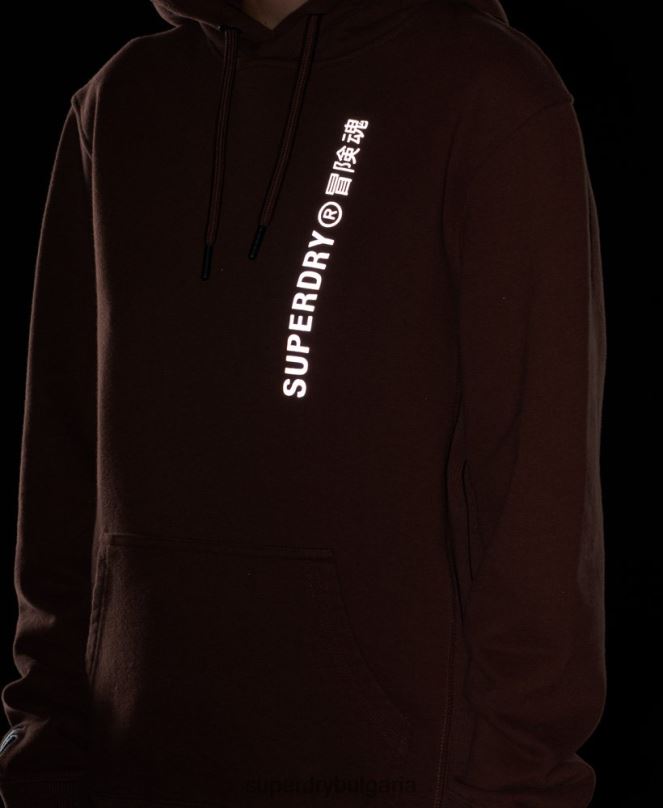 Superdry облекло N00H5882 кафяво Жени кодирана линейна широка качулка