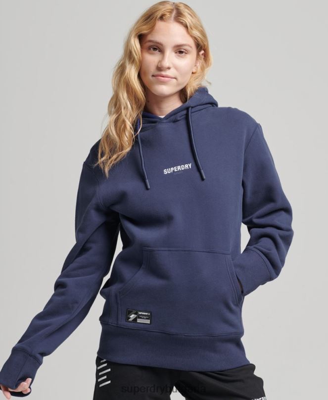 Superdry облекло N00H5885 военноморски флот Жени качулка с микро лого