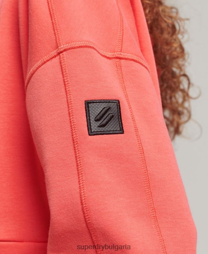 Superdry облекло N00H5888 корал Жени суичър с цип код тек