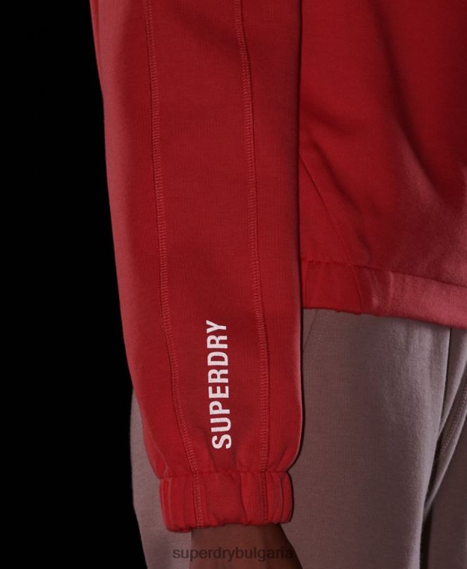Superdry облекло N00H5888 корал Жени суичър с цип код тек