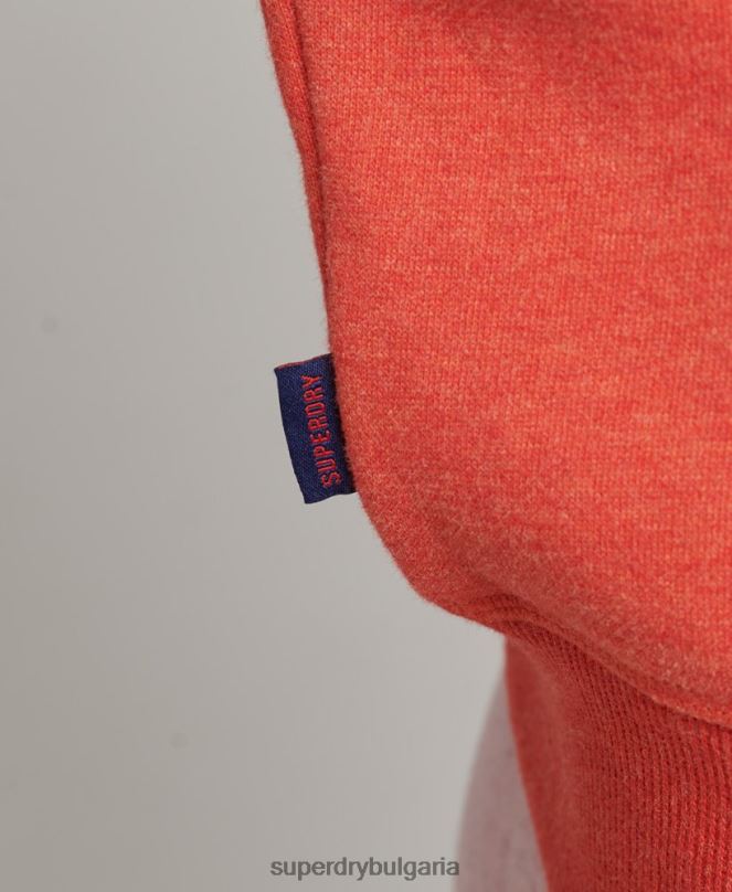 Superdry облекло N00H5891 оранжево Жени органичен памук ретро лого henley суичър