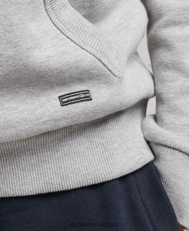 Superdry облекло N00H5892 сиво Жени качулка с графично лого на дъгата