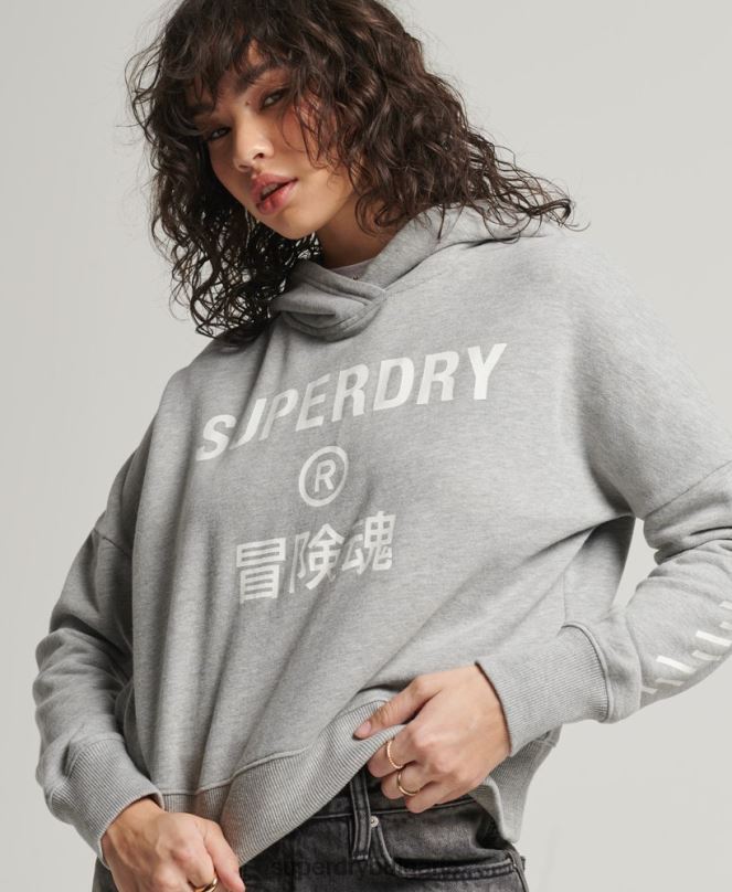 Superdry облекло N00H5898 сиво Жени спортна кутия с качулка