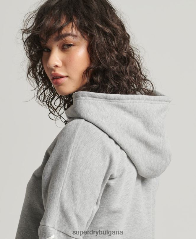 Superdry облекло N00H5898 сиво Жени спортна кутия с качулка