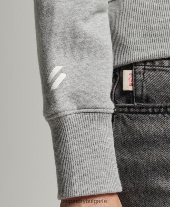 Superdry облекло N00H5898 сиво Жени спортна кутия с качулка