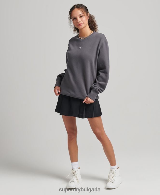 Superdry облекло N00H5899 тъмно сив Жени свободен линеен суитшърт с код