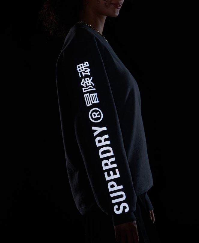 Superdry облекло N00H5899 тъмно сив Жени свободен линеен суитшърт с код
