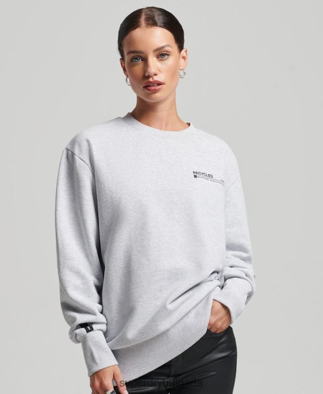 Superdry облекло N00H5901 светло сив Жени рециклиран микро горен суитшърт crew