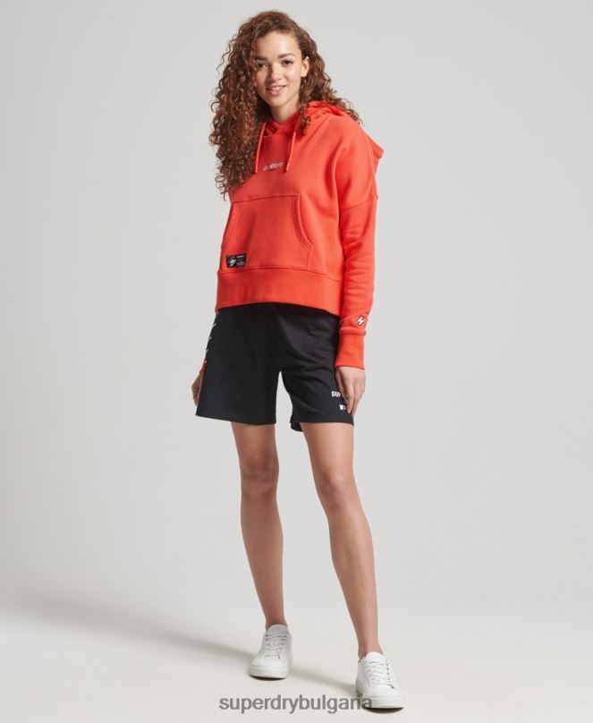 Superdry облекло N00H5903 корал Жени качулка с микро лого с код