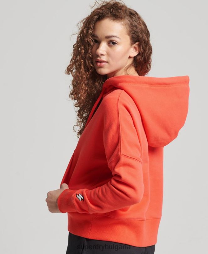 Superdry облекло N00H5903 корал Жени качулка с микро лого с код