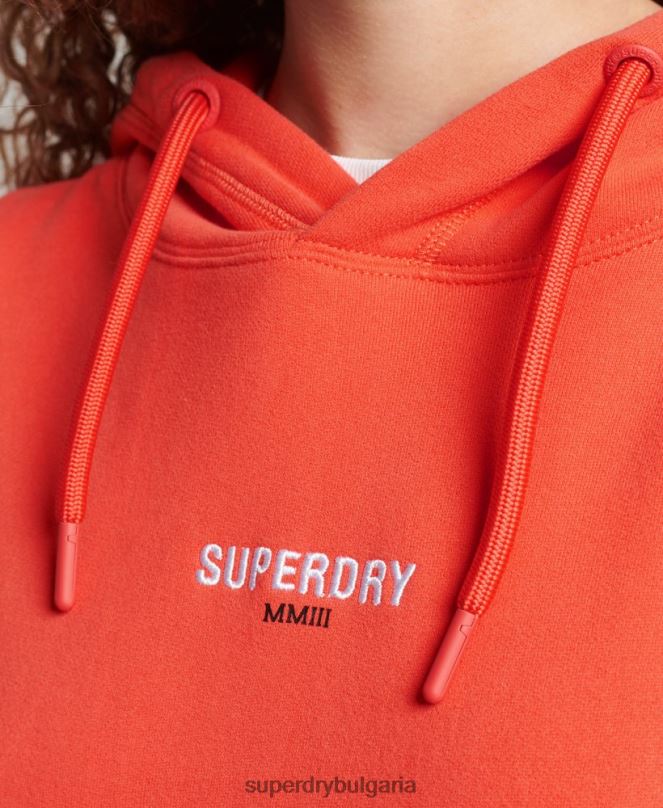 Superdry облекло N00H5903 корал Жени качулка с микро лого с код