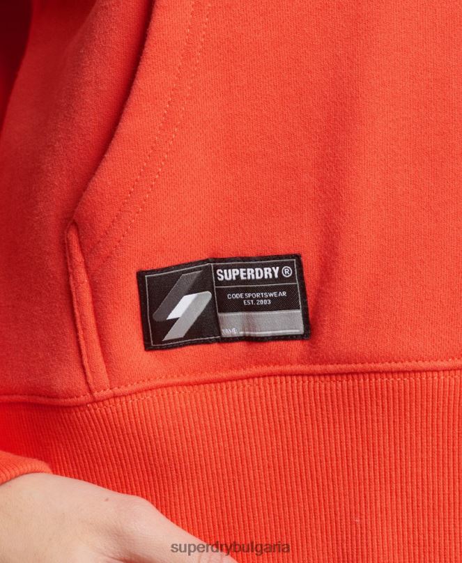 Superdry облекло N00H5903 корал Жени качулка с микро лого с код