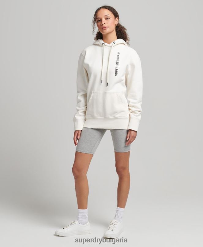 Superdry облекло N00H5904 бяло Жени кодирана линейна широка качулка