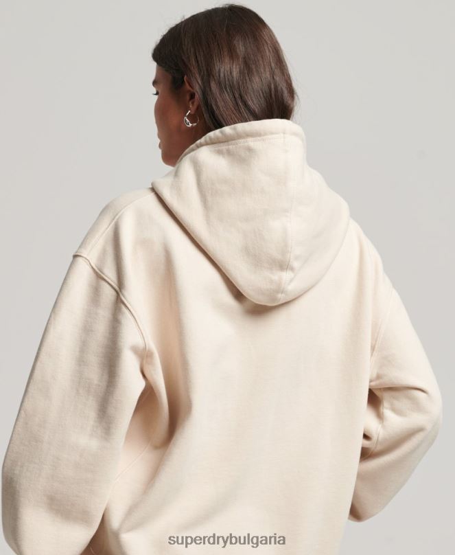 Superdry облекло N00H5911 сметана Жени огромна качулка с лого на кода