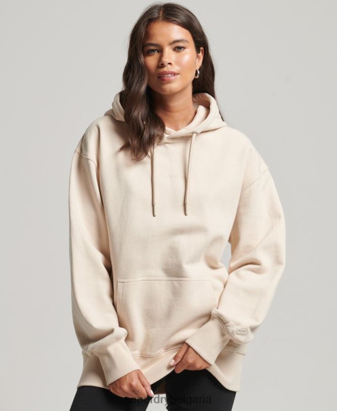 Superdry облекло N00H5911 сметана Жени огромна качулка с лого на кода