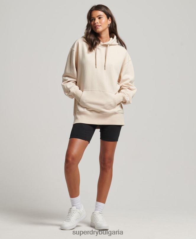 Superdry облекло N00H5911 сметана Жени огромна качулка с лого на кода