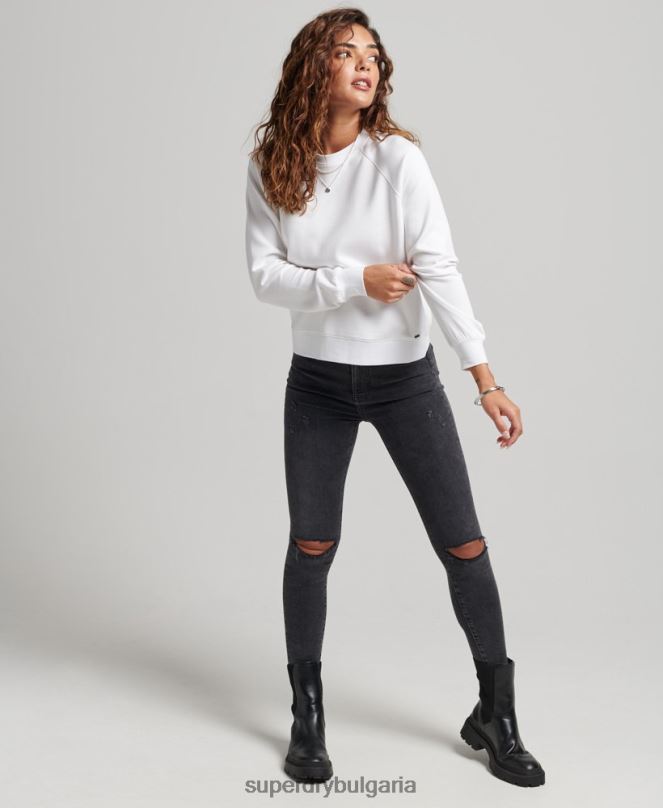 Superdry облекло N00H5915 бяло Жени модален суичър на екипажа