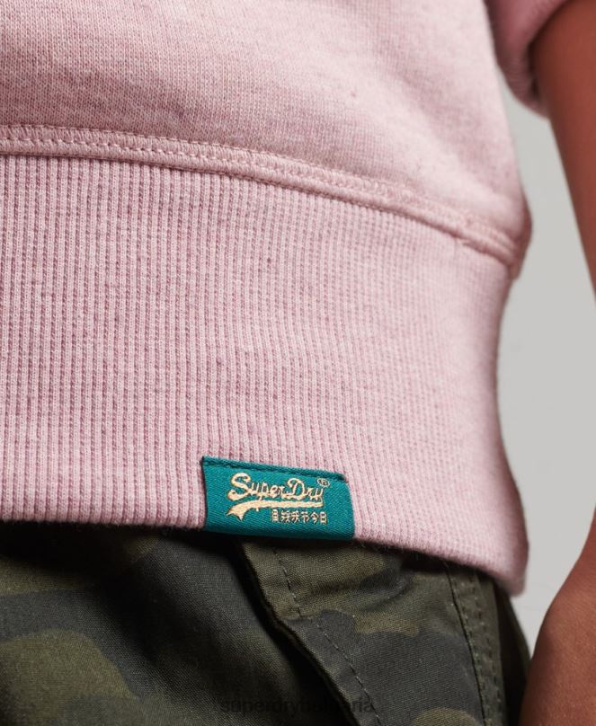 Superdry облекло N00H5916 розово Жени органичен памук есенциален лого екипаж суичър