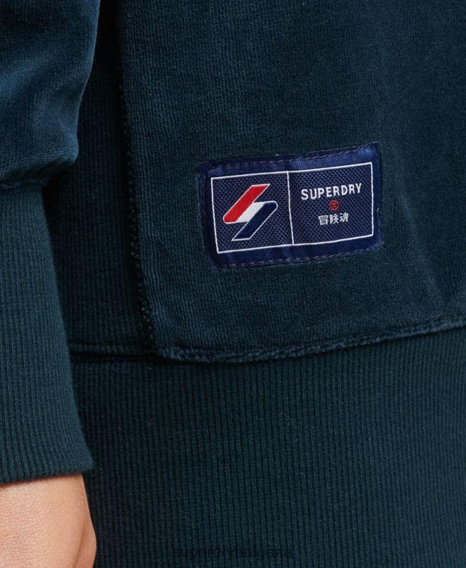Superdry облекло N00H5925 тъмно синьо Жени код s лого велур голям екипаж
