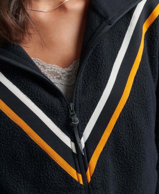 Superdry облекло N00H5927 военноморски флот Жени Винтидж горнище от полар с шеврон