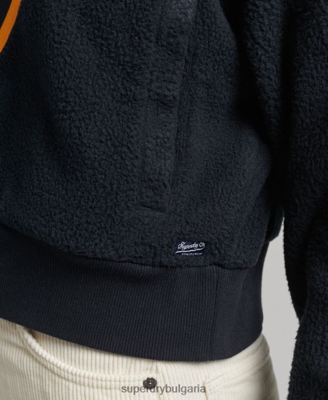 Superdry облекло N00H5927 военноморски флот Жени Винтидж горнище от полар с шеврон