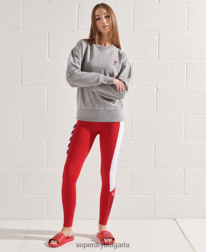 Superdry облекло N00H5931 светло сив Жени спортен суитшърт от съществено значение за екипажа