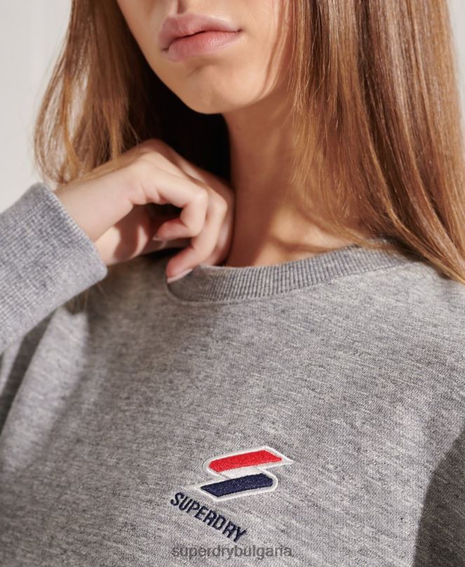 Superdry облекло N00H5931 светло сив Жени спортен суитшърт от съществено значение за екипажа